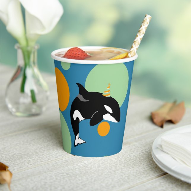 Gobelets En Papier Orca Killer Whale Anniversaire (Insitu)