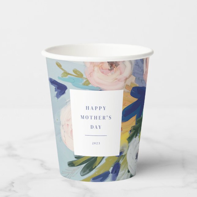 Gobelets En Papier Où l'amour grandit la fête des mères (Recto)