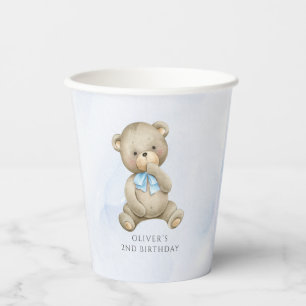 Gobelets En Papier Ours en peluche garçon anniversaire tout âge 
