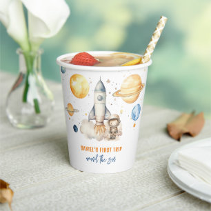 Gobelets En Papier Outer Space Boy 1er Voyage autour du soleil Annive