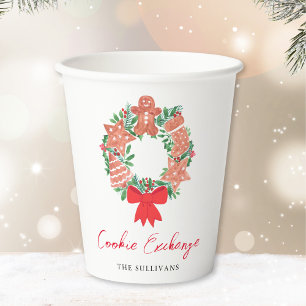 Gobelets En Papier Pain d'épices Noël Holiday Cookie Exchange