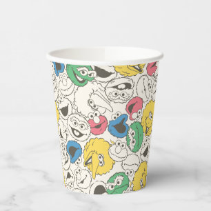 Gobelets En Papier Pal de rue Sésame   Motif Vintage Big Head