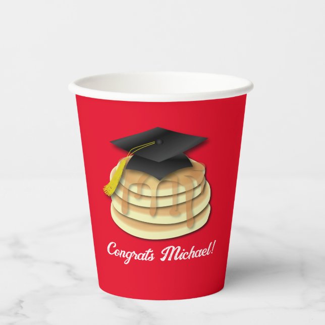 Gobelets En Papier Pancake Brunch Graduation Party Invitation (Recto)