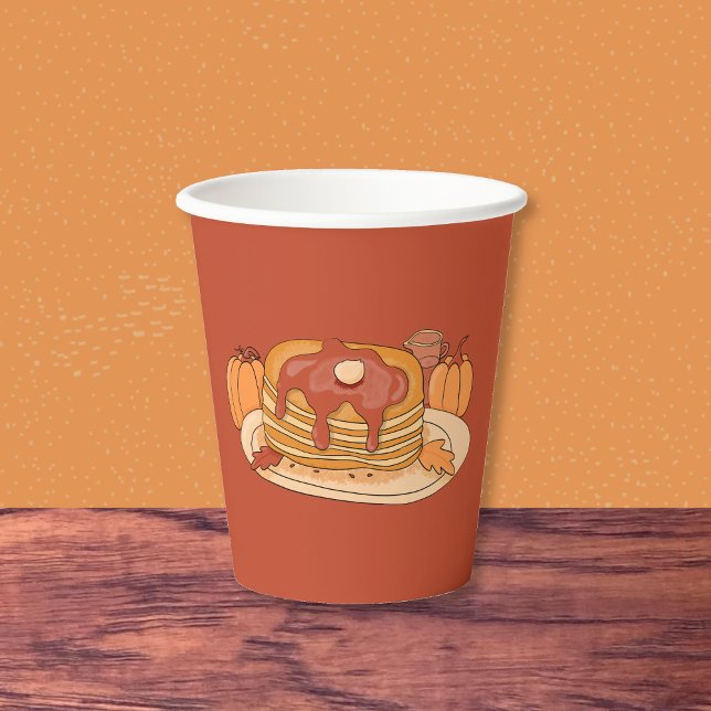 Gobelets En Papier Pancakes citrouille épices coupe de papier de fête (Créateur téléchargé)