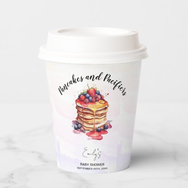 Gobelets En Papier Pancakes et Pacificateurs Baby shower Brunch (Recto)