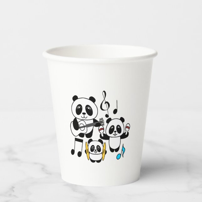 Gobelets En Papier Panda Band - 1000Pandas par Amanda Roos (Recto)