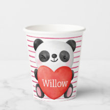 Panda Girl with Heart Saint Valentin Anniversaire
