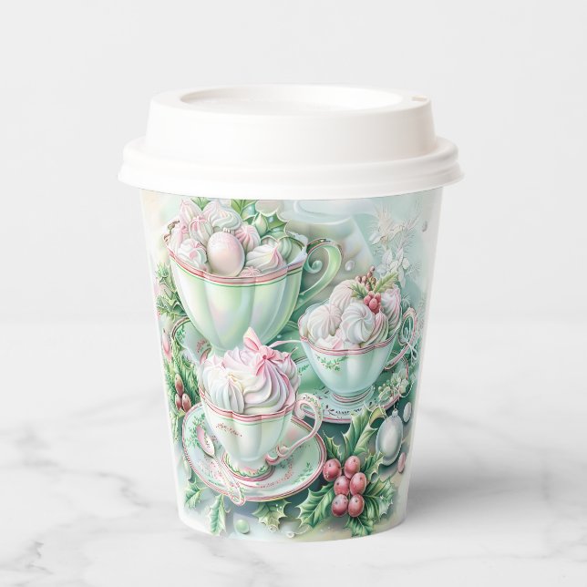 Gobelets En Papier Paper cup-Pink Victorian Christmas (Recto)