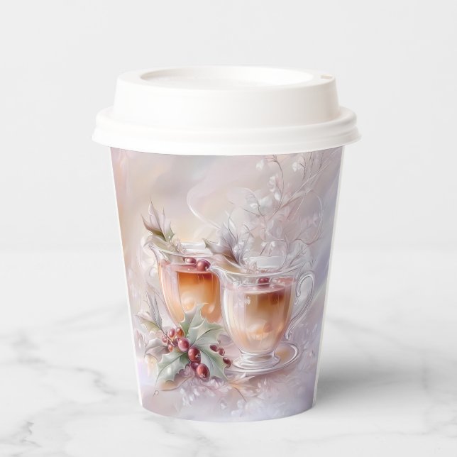 Gobelets En Papier Paper cup-White Victorian Christmas (Recto)