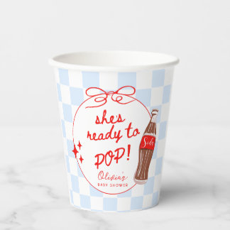 Gobelets En Papier Papier pour Baby Shower Blue Ready To Pop Soda Pop