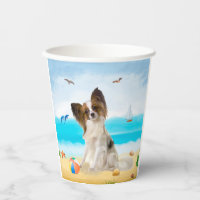 Papillon Chien sur la Plage