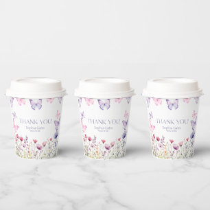 Gobelets en papier Papillon rose et violet