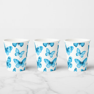 Gobelets En Papier Papillons Aquarelle Anniversaire Mariage Baby Show