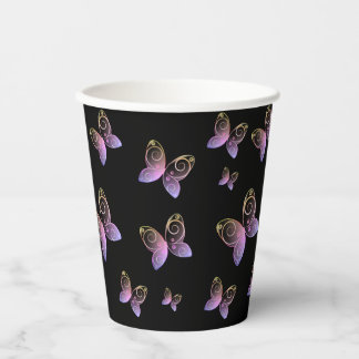 Gobelets En Papier papillons volants nature