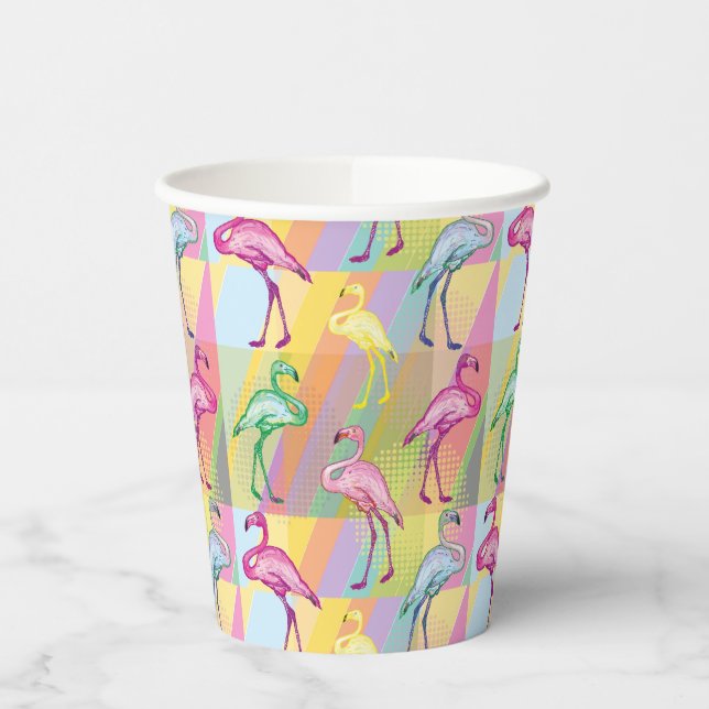 Gobelets En Papier Parade Flamant rose (Gauche)