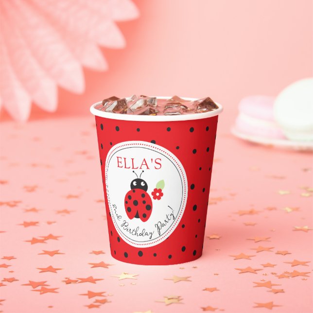 Gobelets En Papier Parti Anniversaire de enfant Cutest Little Ladybug (Insitu)