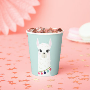 Gobelets En Papier Parti Anniversaire de enfant de Cute Llama