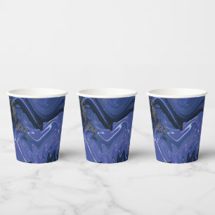 Gobelets En Papier Parties scintillant bleue Galaxy Swirl Abstrait Mo
