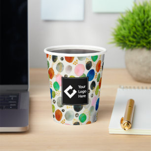 Gobelets En Papier Parties scintillant d'or de galet Abstrait + votre