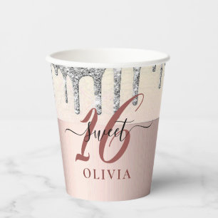 Gobelets En Papier Parties scintillant mousseuses doux 16 Seize Coupe
