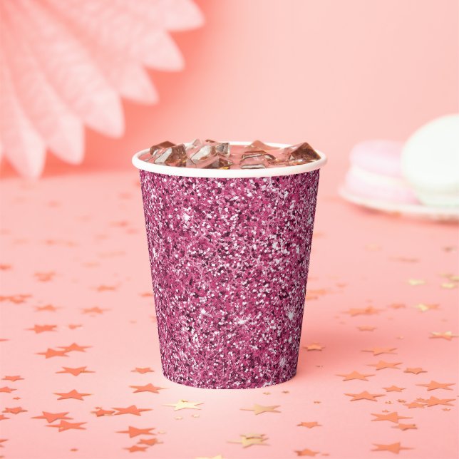 Gobelets En Papier Parties scintillant rose Glitz (Insitu)