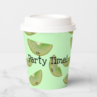 Gobelets En Papier Party Time! Kawaii Kiwi Coupe en papier