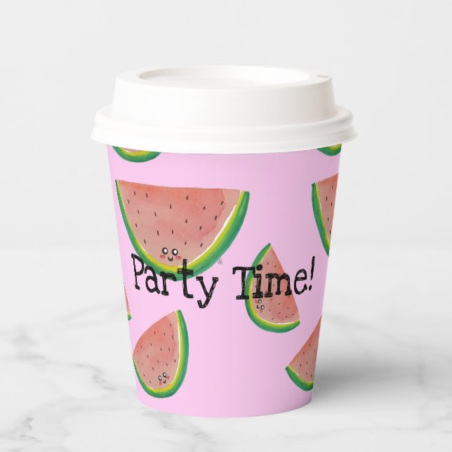 Gobelets En Papier Party Time! Kawaii Watermelon tasse de papier (Recto)