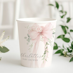Gobelets En Papier Parure de bébé verdure à ruban Coquette bébé en fl