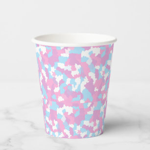 Gobelets En Papier Pastel Camouflage Motif d'art Abstrait