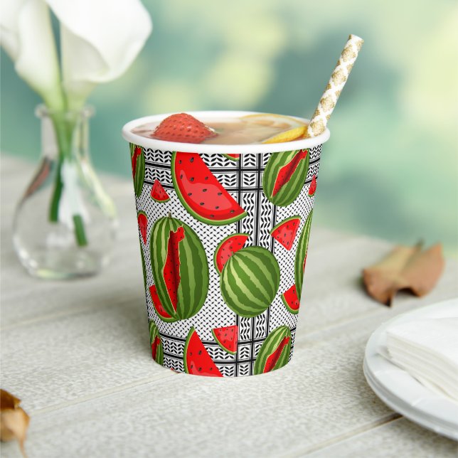 Gobelets En Papier Pastèque Palestine - Slice (Insitu)