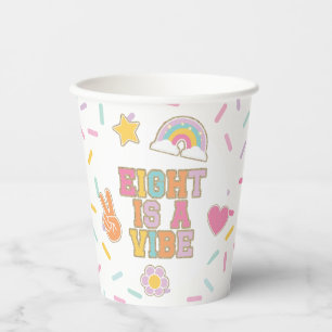 Gobelets En Papier Patch Preppy Eight est une Vibe 8e Anniversaire