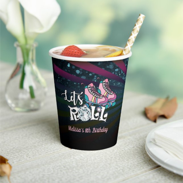 Gobelets En Papier Patinage à rouleaux Coupe de papier d'anniversaire (Insitu)