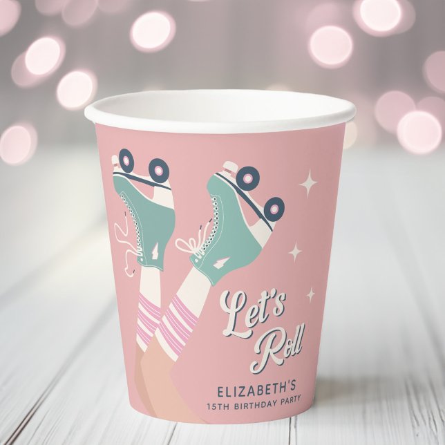 Gobelets En Papier Patinage à roulettes fête d'anniversaire (Créateur téléchargé)