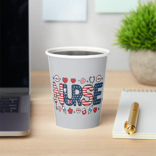 Gobelets En Papier Patriotic Nurse Plastic Tumbler – USA Flag Nursing