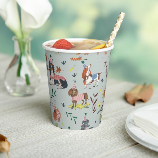 Gobelets En Papier Pawty Blue Chien Chien Chien Chien Chien Chiot fêt (Insitu)