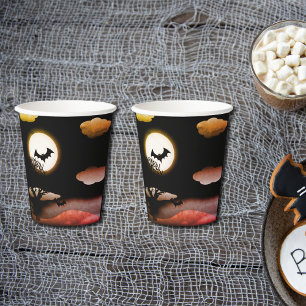 Gobelets En Papier paysage effrayant pour Halloween