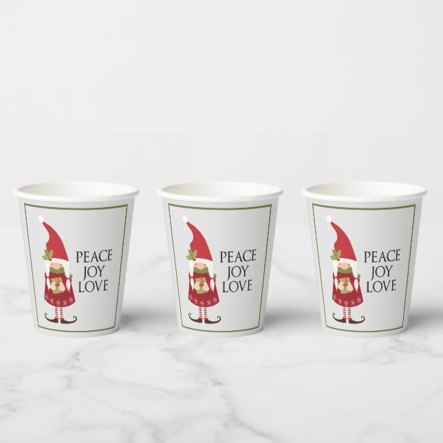 Gobelets En Papier Peace Jove Love Girl Gnome Holiday (Multi)