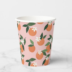 Gobelets En Papier Peach Orange Juice Motif