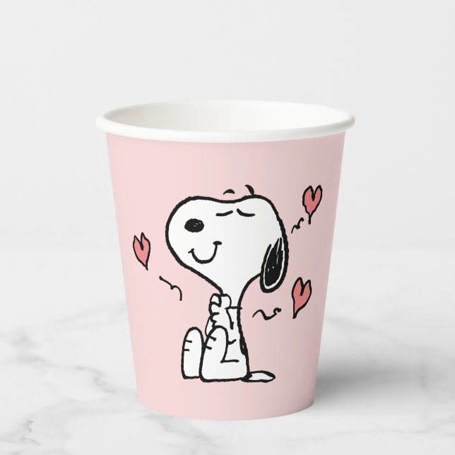 Gobelets En Papier Peanuts | Snoopy Cœurs (Recto)