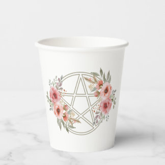 Gobelets En Papier Pentacle floral de taille calme