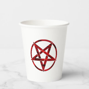 Gobelets En Papier Pentagramme du Diable Rouge