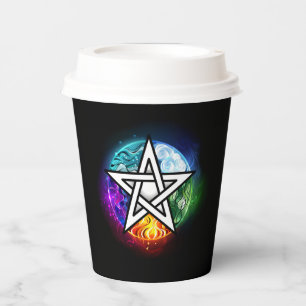 Gobelets En Papier pentagramme du Wiccan