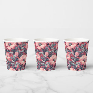 Gobelets En Papier Pépites roses vintages florales