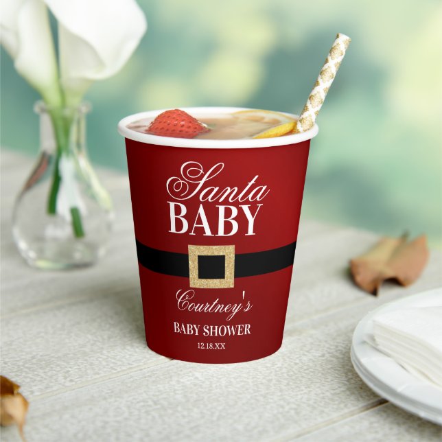 Gobelets En Papier Père Noël Baby | Baby shower de Noël (Insitu)