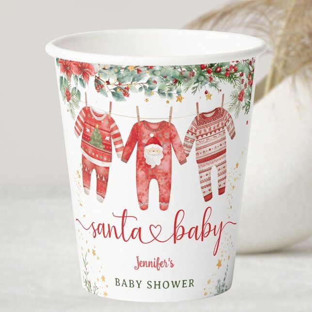 Gobelets En Papier Père Noël Baby Christmas Baby shower tasse de papi (Créateur téléchargé)