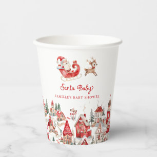 Gobelets En Papier Père Noël Baby Christmas Baby shower tasse de papi