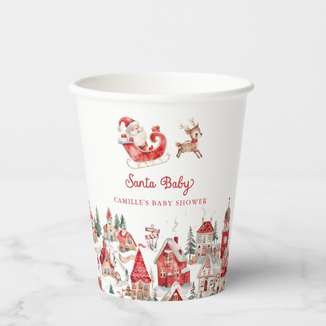 Gobelets En Papier Père Noël Baby Christmas Baby shower tasse de papi (Recto)