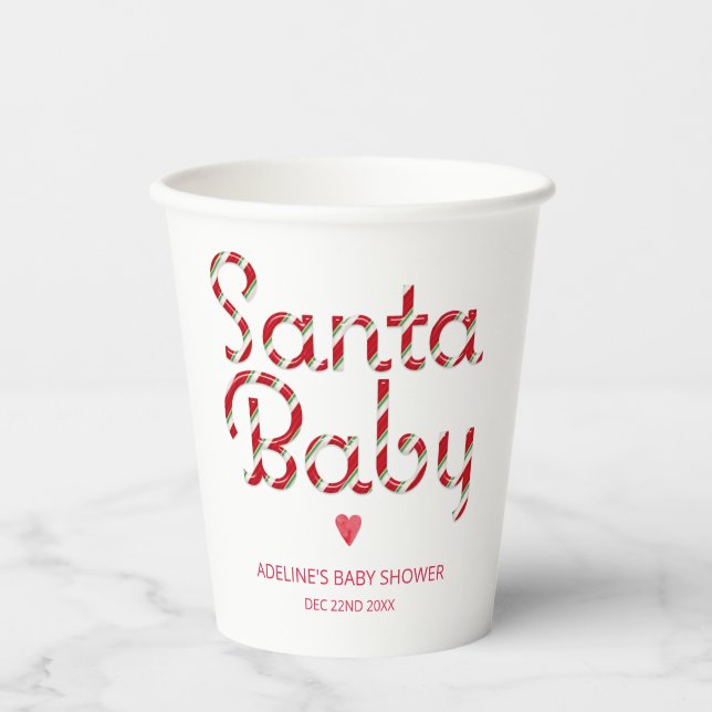 Gobelets En Papier Père Noël Baby Christmas Baby showers tasses (Recto)