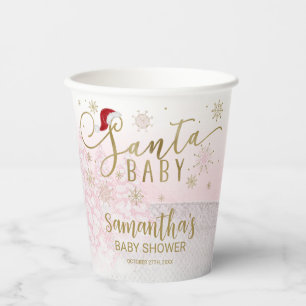 Gobelets En Papier Père Noël Baby Christmas Girl Baby shower
