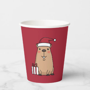 Gobelets En Papier Père Noël Capybara Holiday Fun